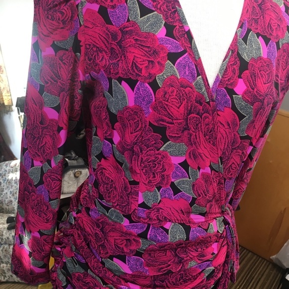 Vintage floral print draped dress - Picture 5 of 10